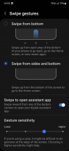 Swipe gestures settings - Samsung Galaxy A54 long-term review