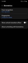 Biometric settings - Samsung Galaxy A54 long-term review