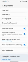 Fingerprint settings - Samsung Galaxy A54 review