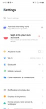 Settings menu - vivo X Flip review