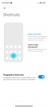 Fingerprint reader and quick shortcuts - Xiaomi 13 Lite review