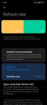 Refresh rate settings - Xiaomi 13 Pro long-term review