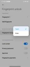 Fingerprint settings - Xiaomi Redmi Note 12 Pro+ review