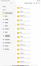 Settings menu and Files app with two-column view - Xiaomi Redmi Pad SE review