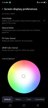 Display color modes - ZTE nubia Red Magic 8 Pro review