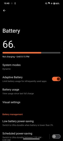 Battery menu - Asus ROG Phone 9/9 Pro review