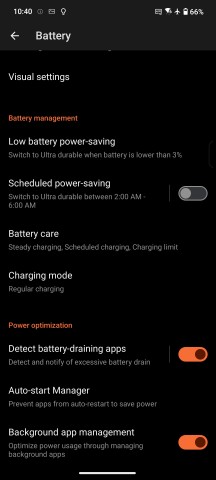 Battery menu - Asus ROG Phone 9/9 Pro review