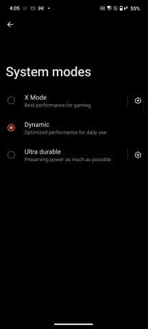 System modes - Asus ROG Phone 9/9 Pro review