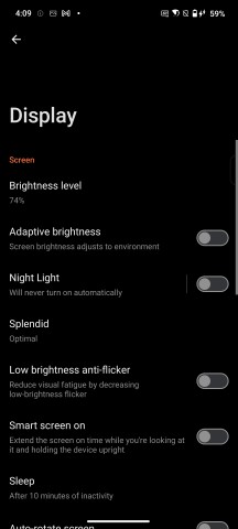 Display settings - Asus ROG Phone 9/9 Pro review