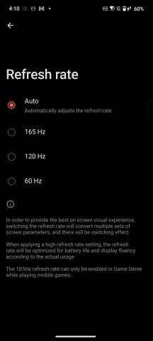 Display settings - Asus ROG Phone 9/9 Pro review