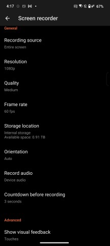 Screen recorder - Asus ROG Phone 9/9 Pro review