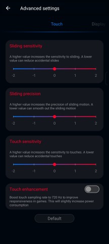 Touch settings - Asus ROG Phone 9/9 Pro review
