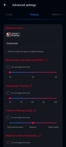 Display settings - Asus ROG Phone 9/9 Pro review