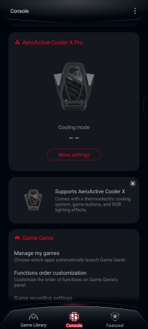 Armoury Crate Console tab - Asus ROG Phone 9/9 Pro review