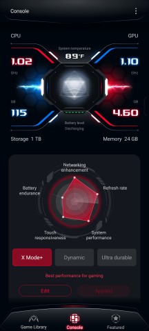 X Mode+ and AeroActive Cooler X settings - Asus ROG Phone 9/9 Pro review