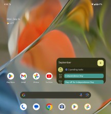 Home screen and notification shade - Google Pixel 9 Pro Fold review