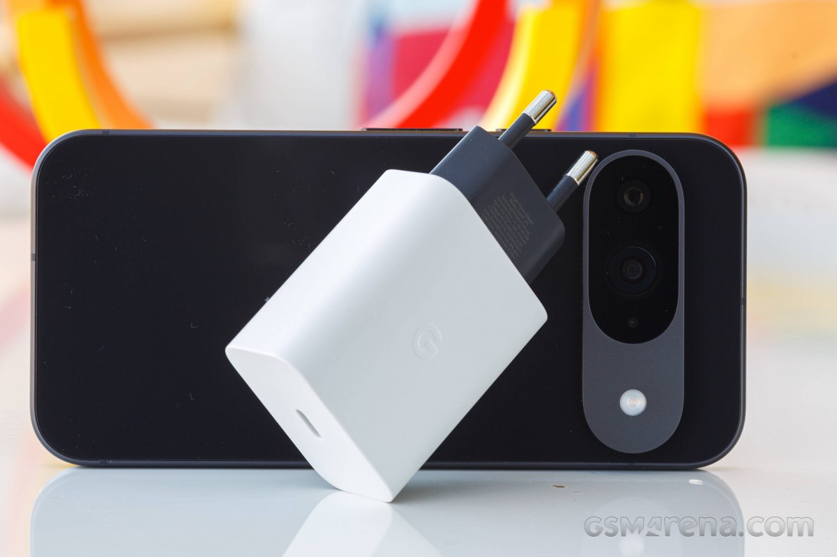 Pixel 9 with the Google 30W adapter