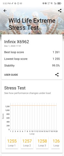 3DMark Wild Life Extreme stress test - Infinix Zero Flip review