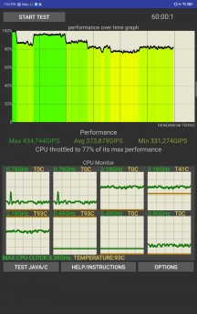 Fan mode Maximum: CPU throttling test - nubia Red Magic Nova review