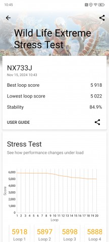 Wild Life Extreme stress test - nubia Z70 Ultra review