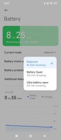 Battery settings - Poco C75 5G review