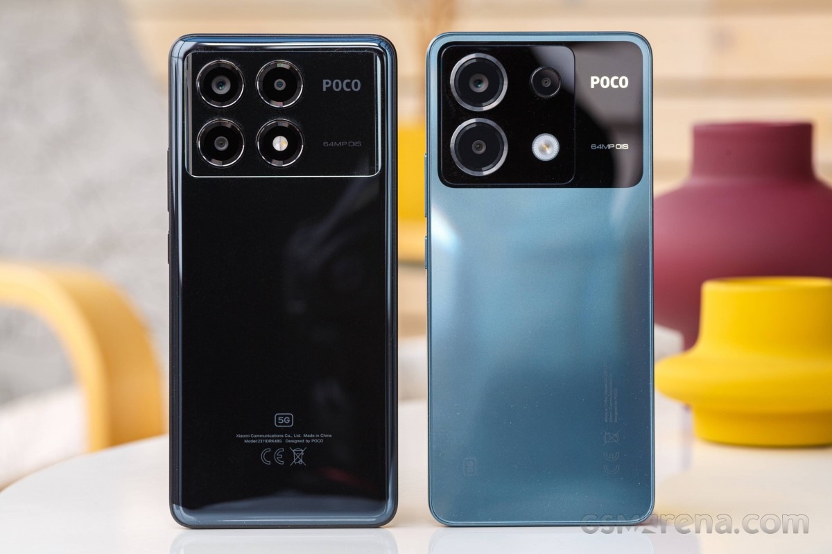 Poco X6 Pro (سمت چپ) در کنار Poco X6