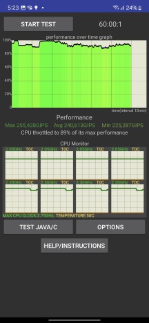 CPU and GPU throttling tests - Samsung Galaxy A55 review