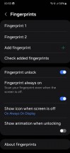 Fingerprint settings - Samsung Galaxy S23 long-term review