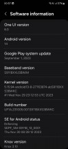 Current software at the time of writing - Samsung Galaxy S23 long-term review