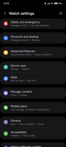 Galaxy Wearable app settings - Samsung Galaxy Watch Ultra review