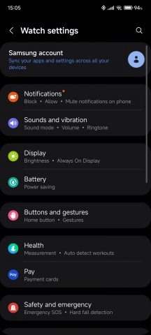 Galaxy Wearable app settings - Samsung Galaxy Watch Ultra review