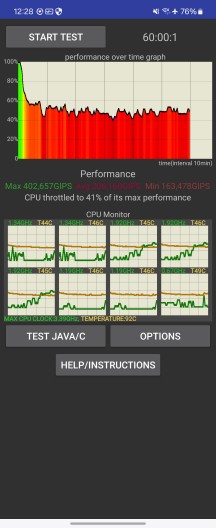 CPU Throttling test - Samsung Galaxy Z Flip6 review