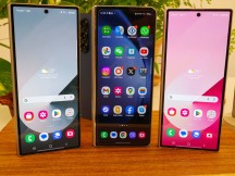 Samsung Galaxy Z Fold6 next to Z Fold5 (middle/right) - Samsung Galaxy Z Fold6 and Z Flip6 hands-on review