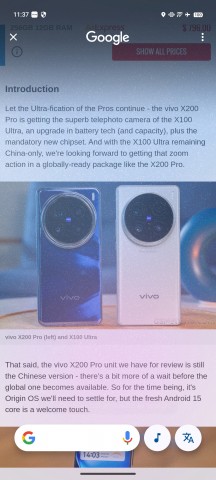 Circle to search - vivo X200 Pro review