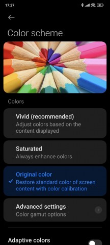 Color scheme settings - Xiaomi 13T Pro long-term review