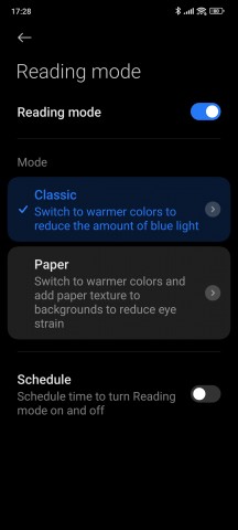 Reading mode settings - Xiaomi 13T Pro long-term review