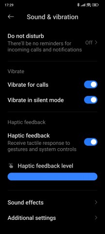Haptic feedback settings - Xiaomi 13T Pro long-term review