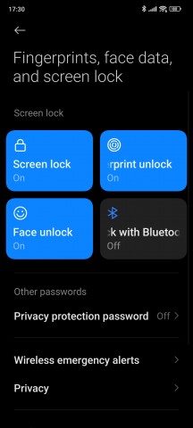 Biometrics settings - Xiaomi 13T Pro long-term review