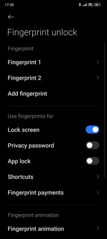 Biometrics settings - Xiaomi 13T Pro long-term review