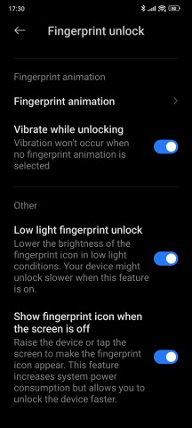 Biometrics settings - Xiaomi 13T Pro long-term review