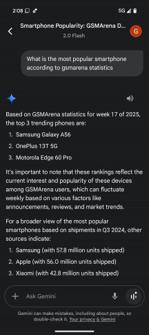 Gemini in Action - Google Pixel 9a review
