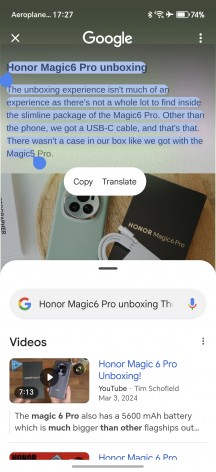 Google AI bits - Honor Magic7 Pro review