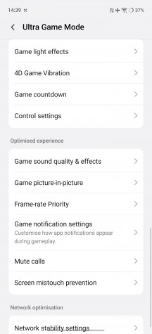 Ultra Game mode settings and features - Iqoo 15 review