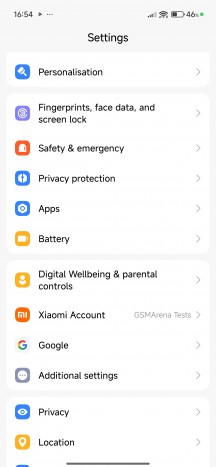 Settings menu - Redmi Note 15 Pro+ review