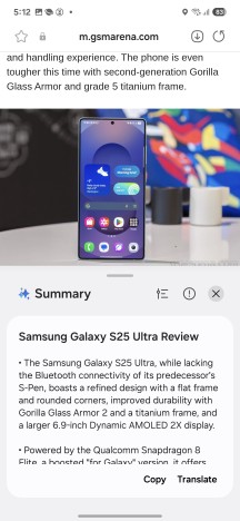 AI Summary - Samsung Galaxy S25 review