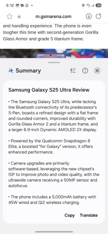 AI Summary - Samsung Galaxy S25 review