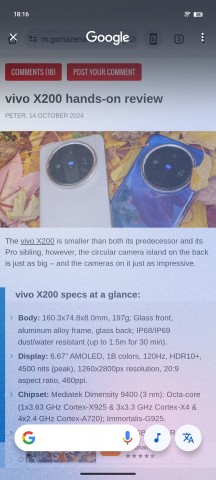 Circle to search - vivo X200 review