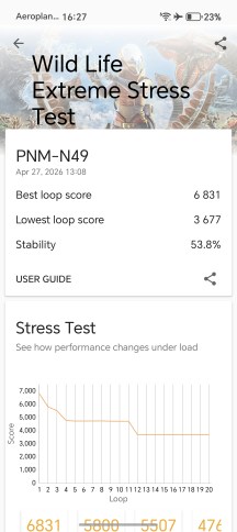 Cover screen: CPU test - Honor Magic V6 review