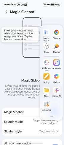 Magic Sidebar - Honor Magic V6 review