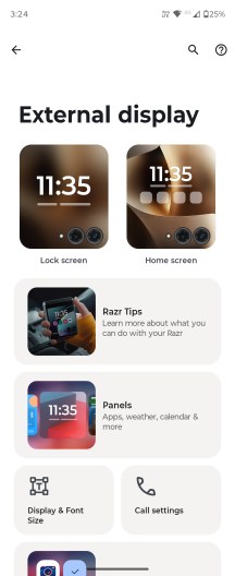 Cover screen features - Motorola Razr 70 Ultra/Razr Ultra 2026 review